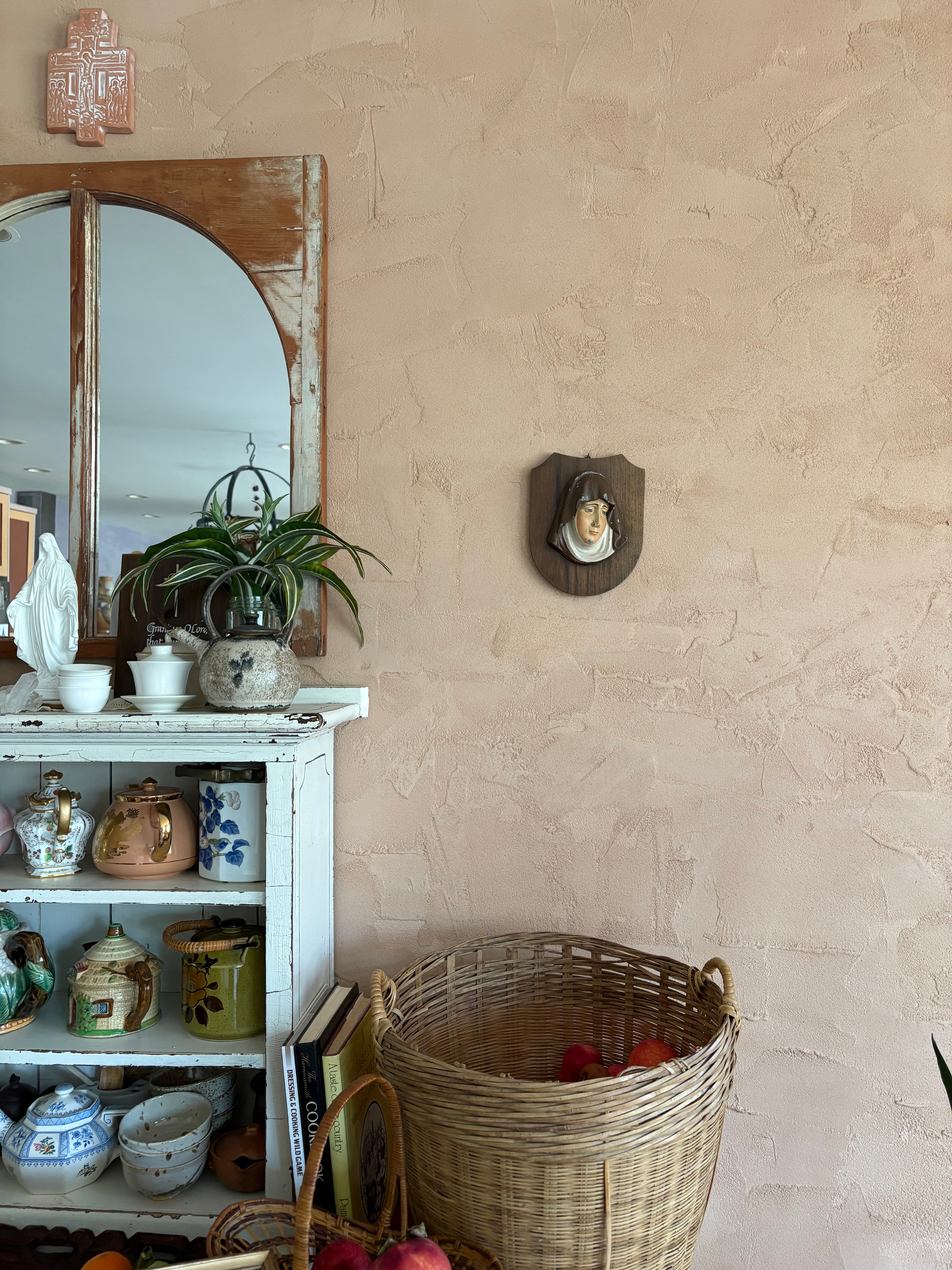 Our Lady of Sorrows vintage metal bust