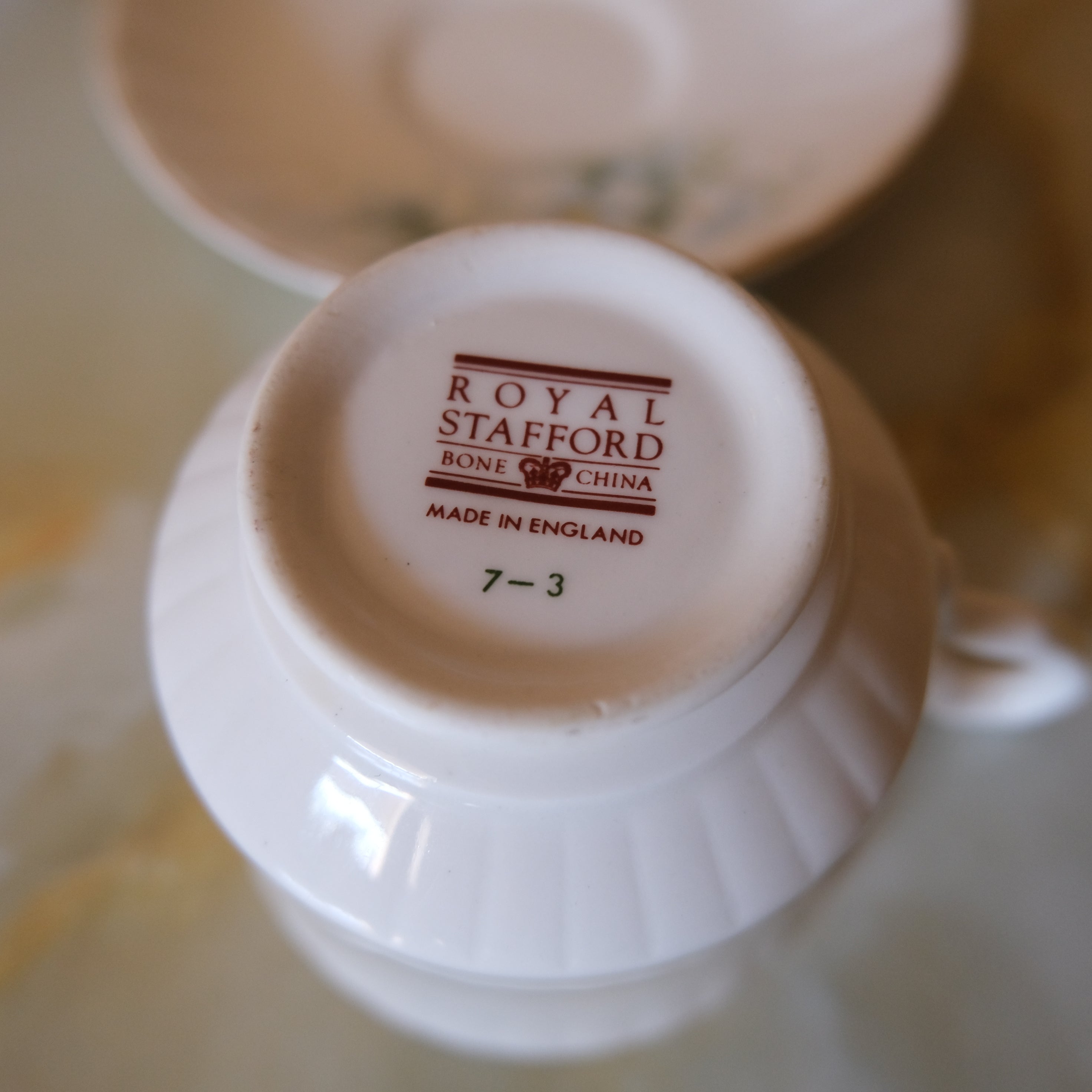 Royal Stafford Bone China tea cup and saucer: Blossoms