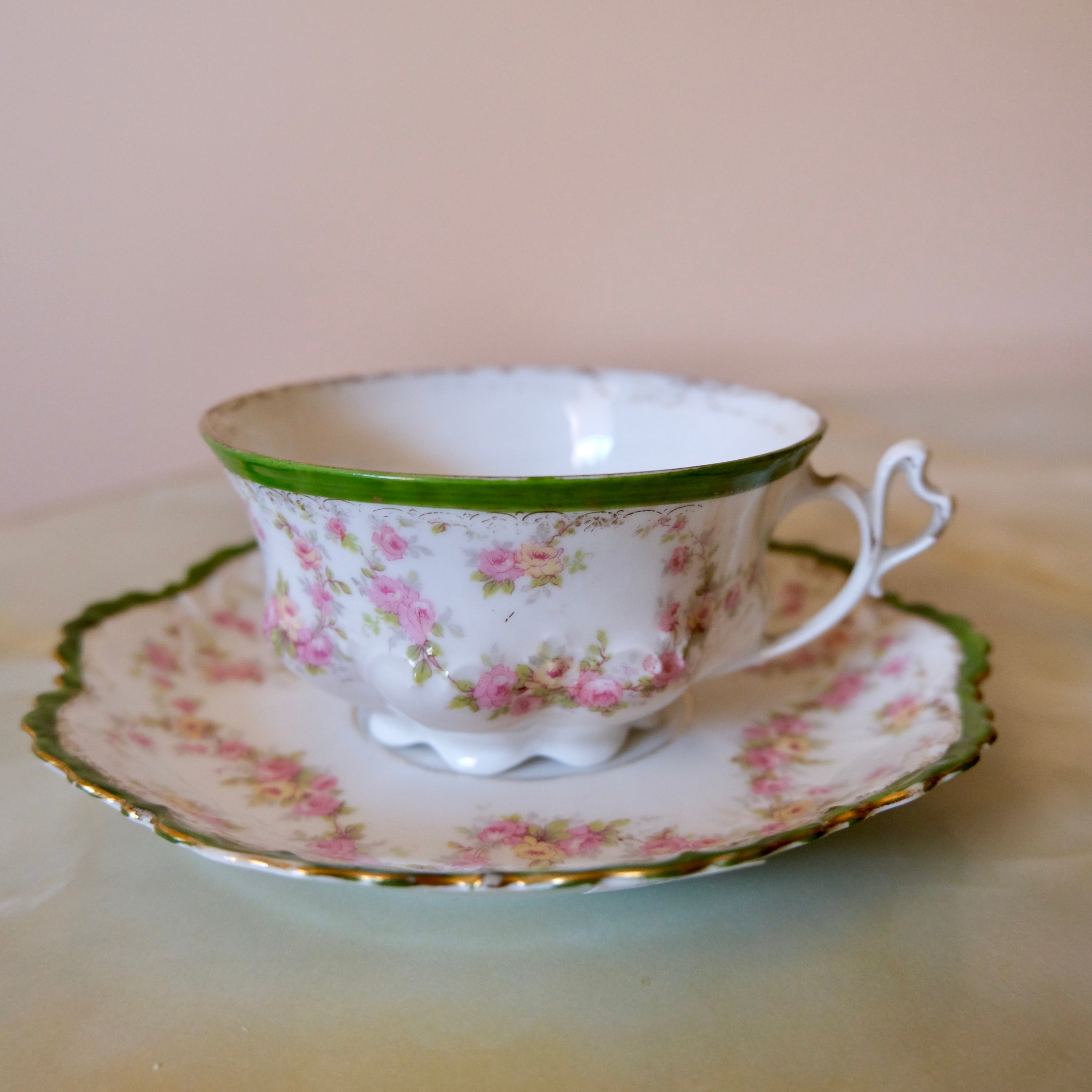MZ (Austria) Bone China Tea Cup and Saucer