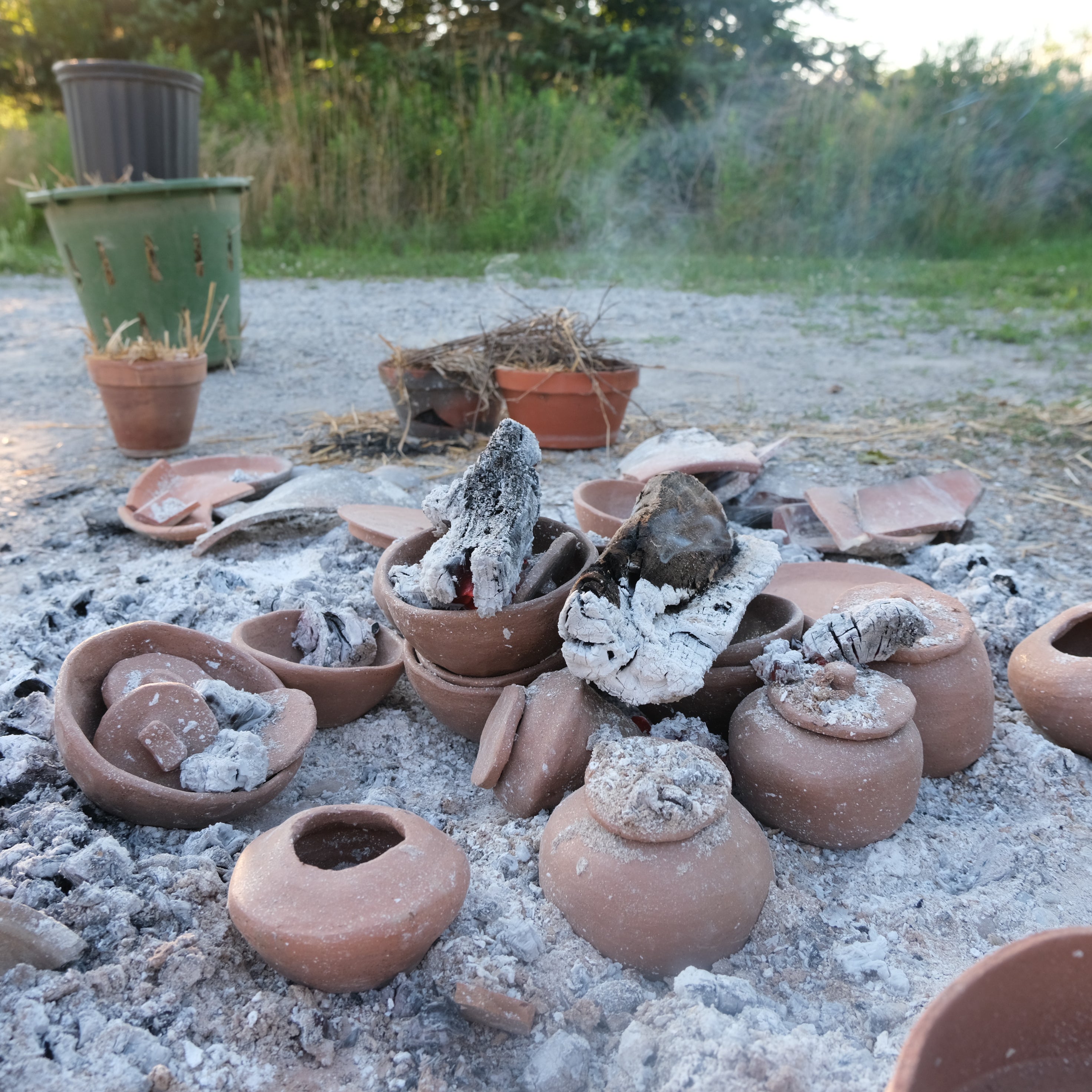 Pit fired micaceous clay earthenware tea bowl by Immaculata Herb Farm.