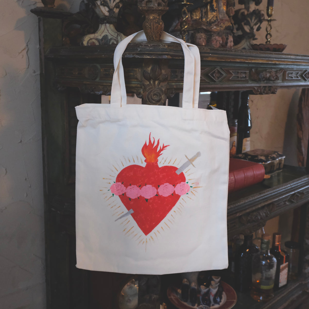 IMMACULATE HEART CANVAS TOTE BAG