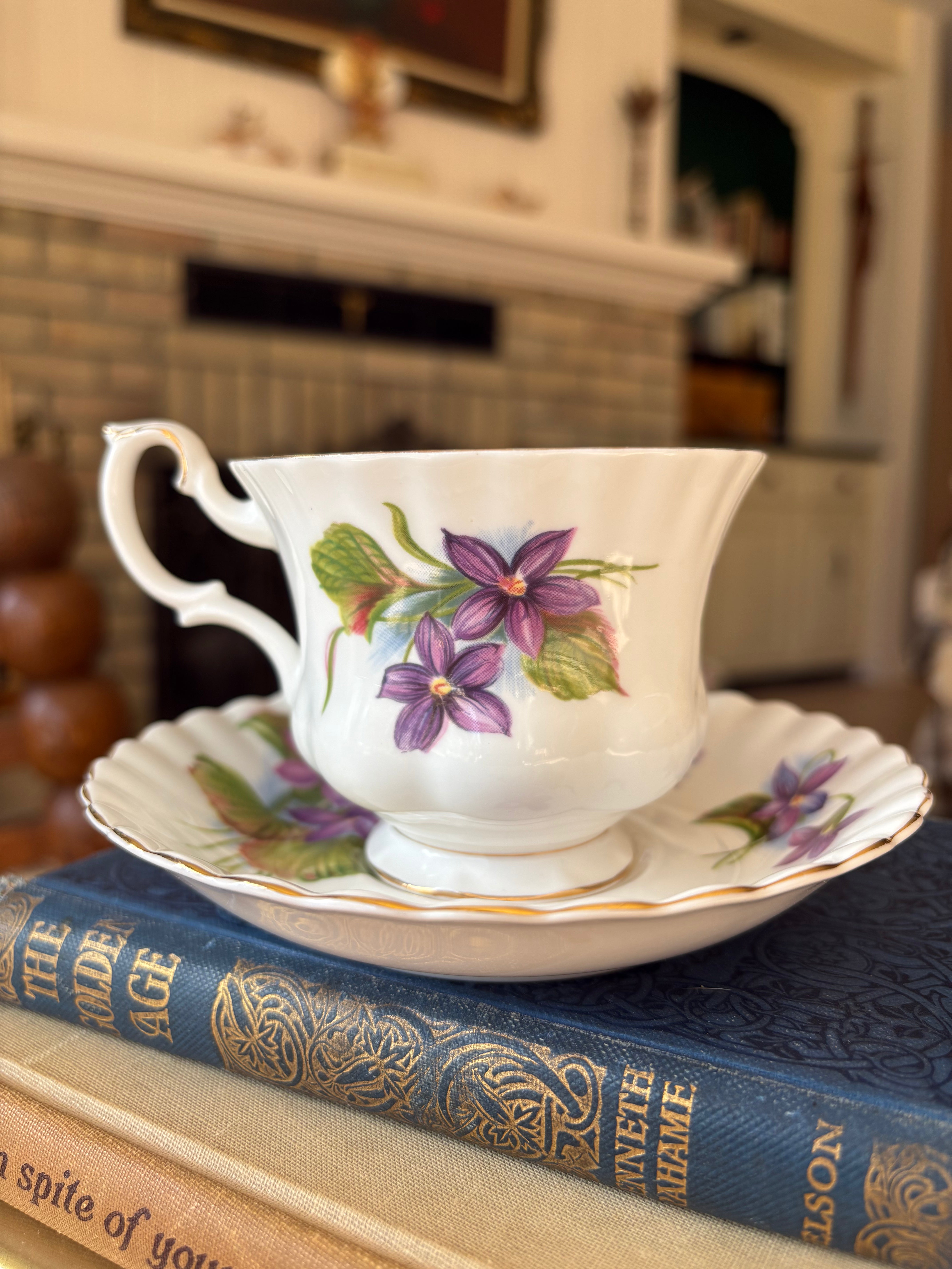 Royal Albert Purple Violet Bone China Tea cup and saucer set