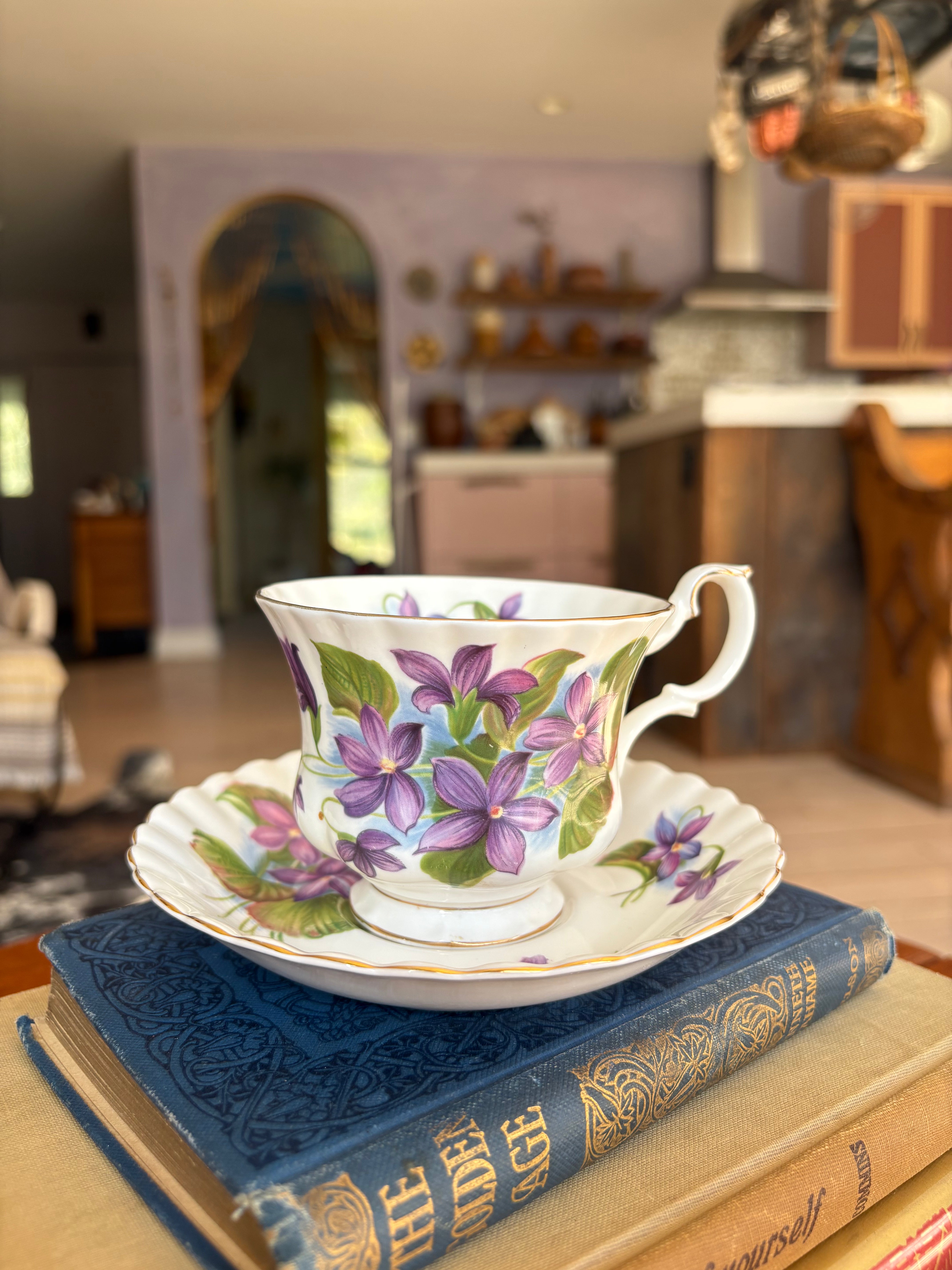 Royal Albert Purple Violet Bone China Tea cup and saucer set