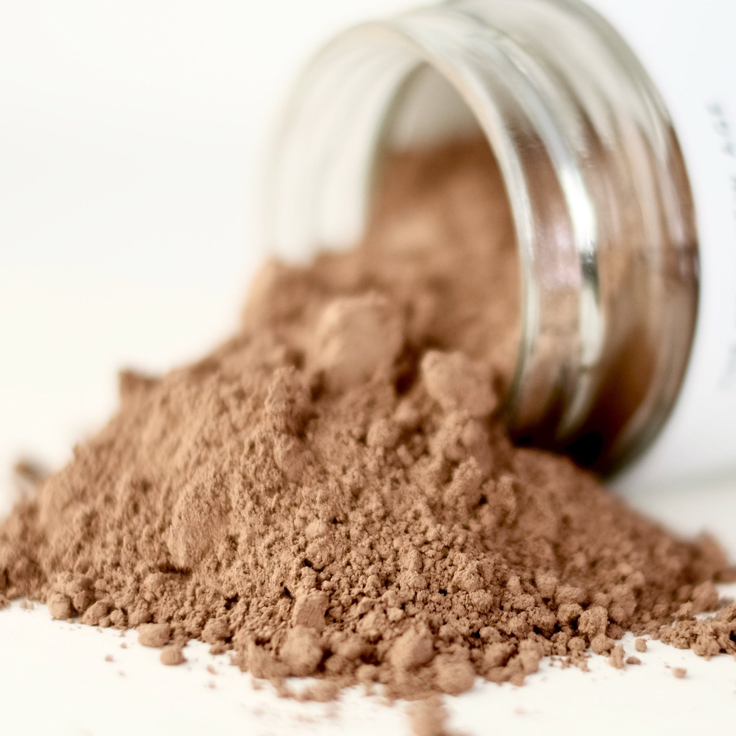 A close up of an herbal powder, called Drinking Chocolate with mushrooms.