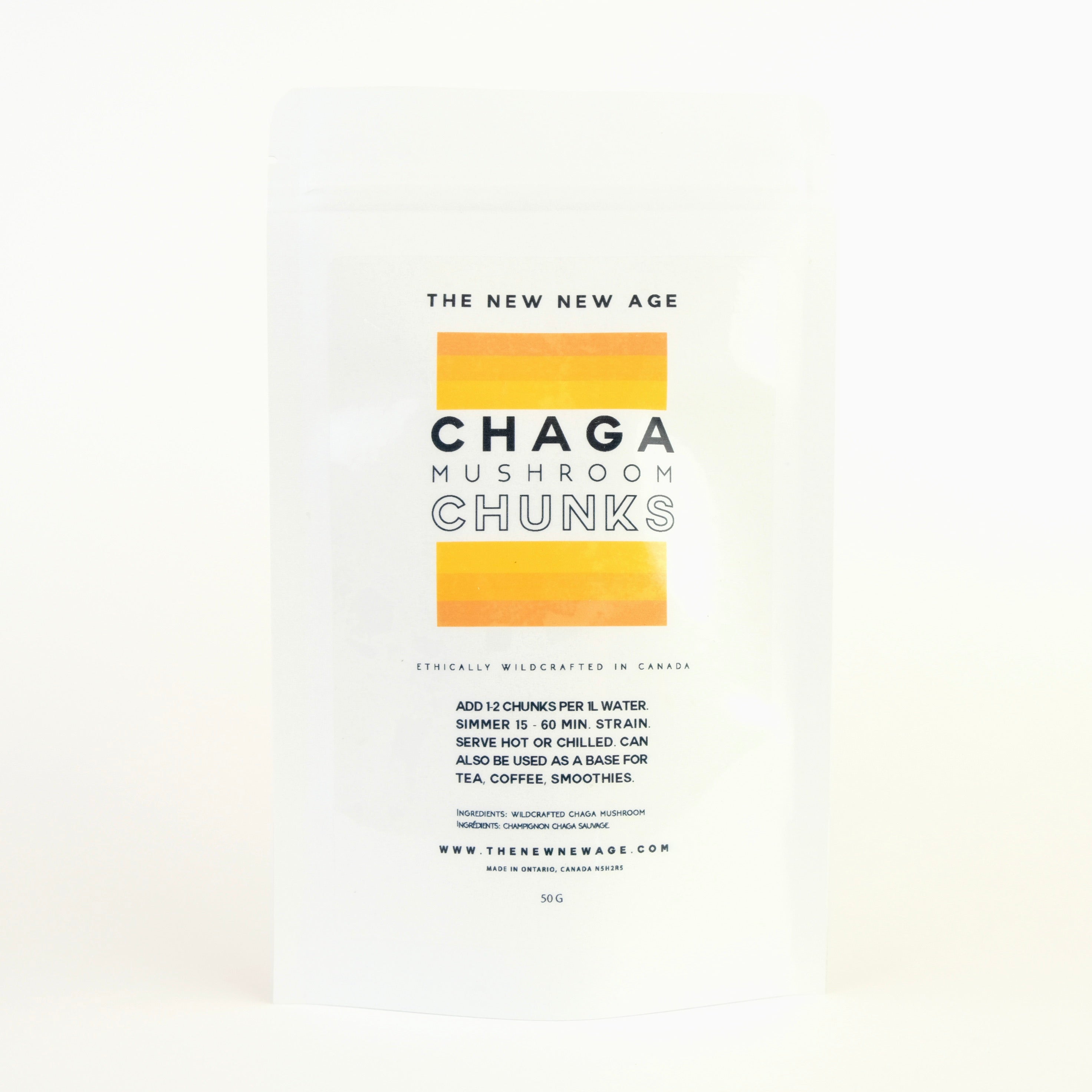 Bag of chaga mushroom for tea. Chaga mushroom is a fungi that grows on birch trees. It has been used medicinally for hundreds of years & is considered the most potent antioxidant on this planet.