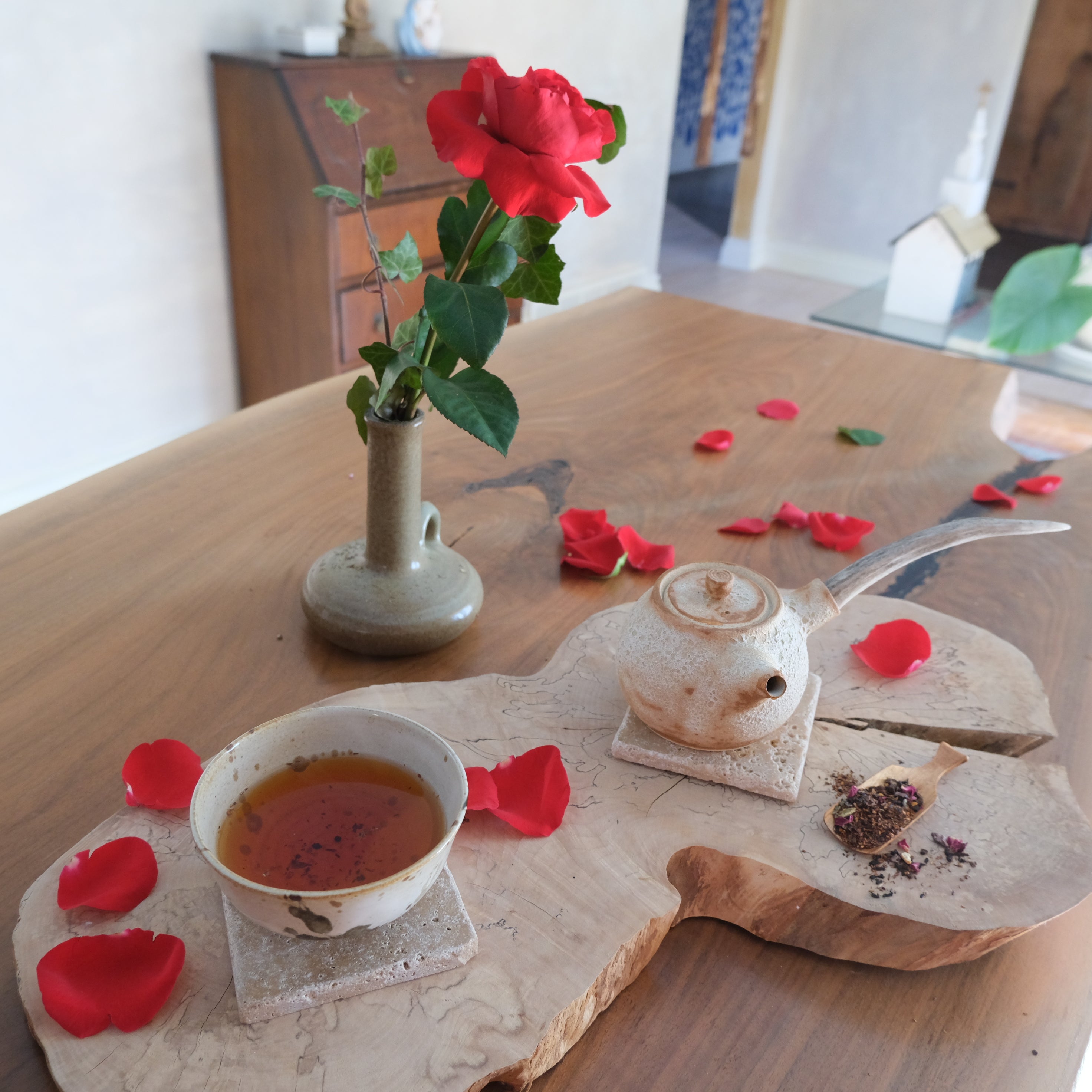 The Ecstasy of Mary Magdalene herbal tea from The New New Age Herb farm. 