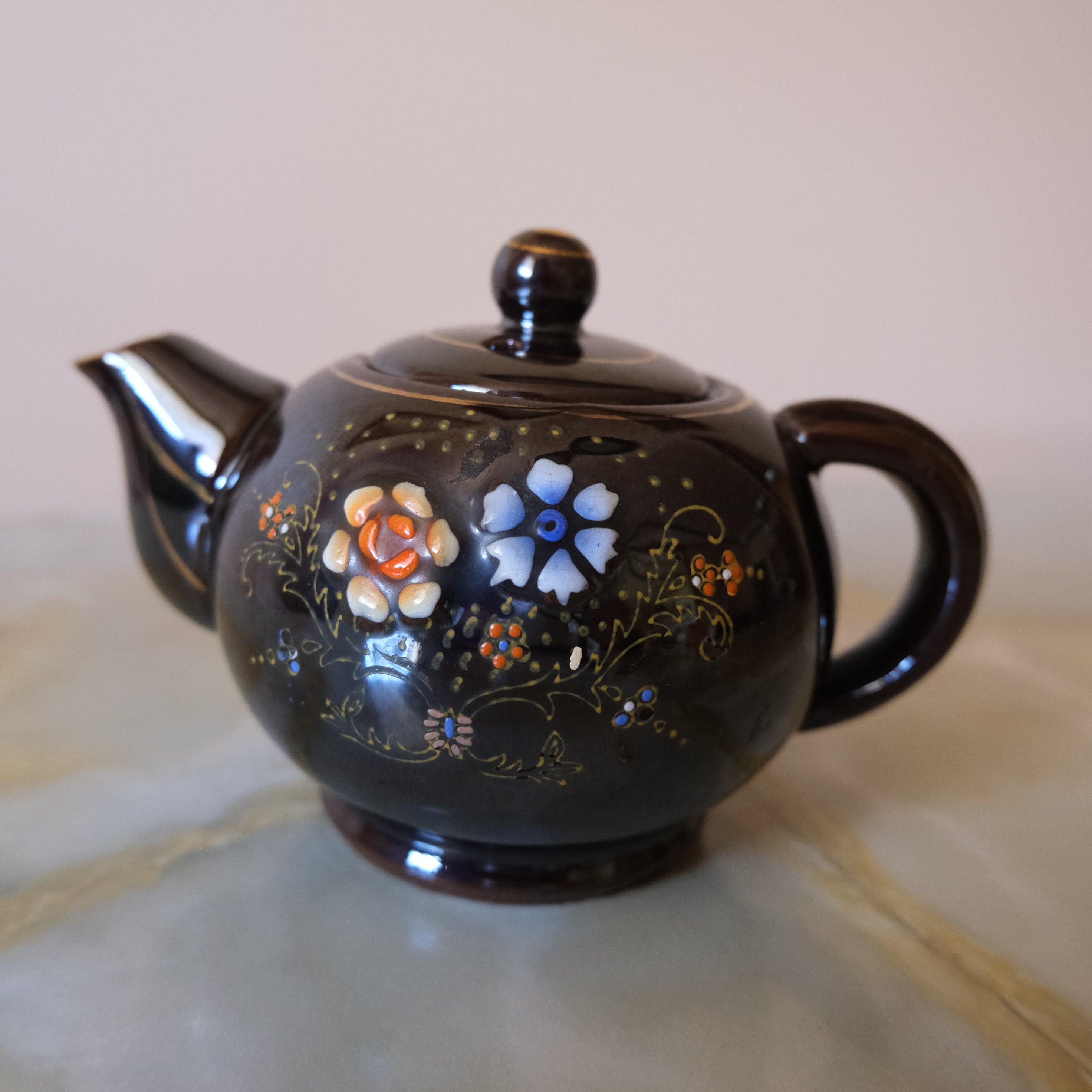 Vintage Handpainted Ceramic Teapot