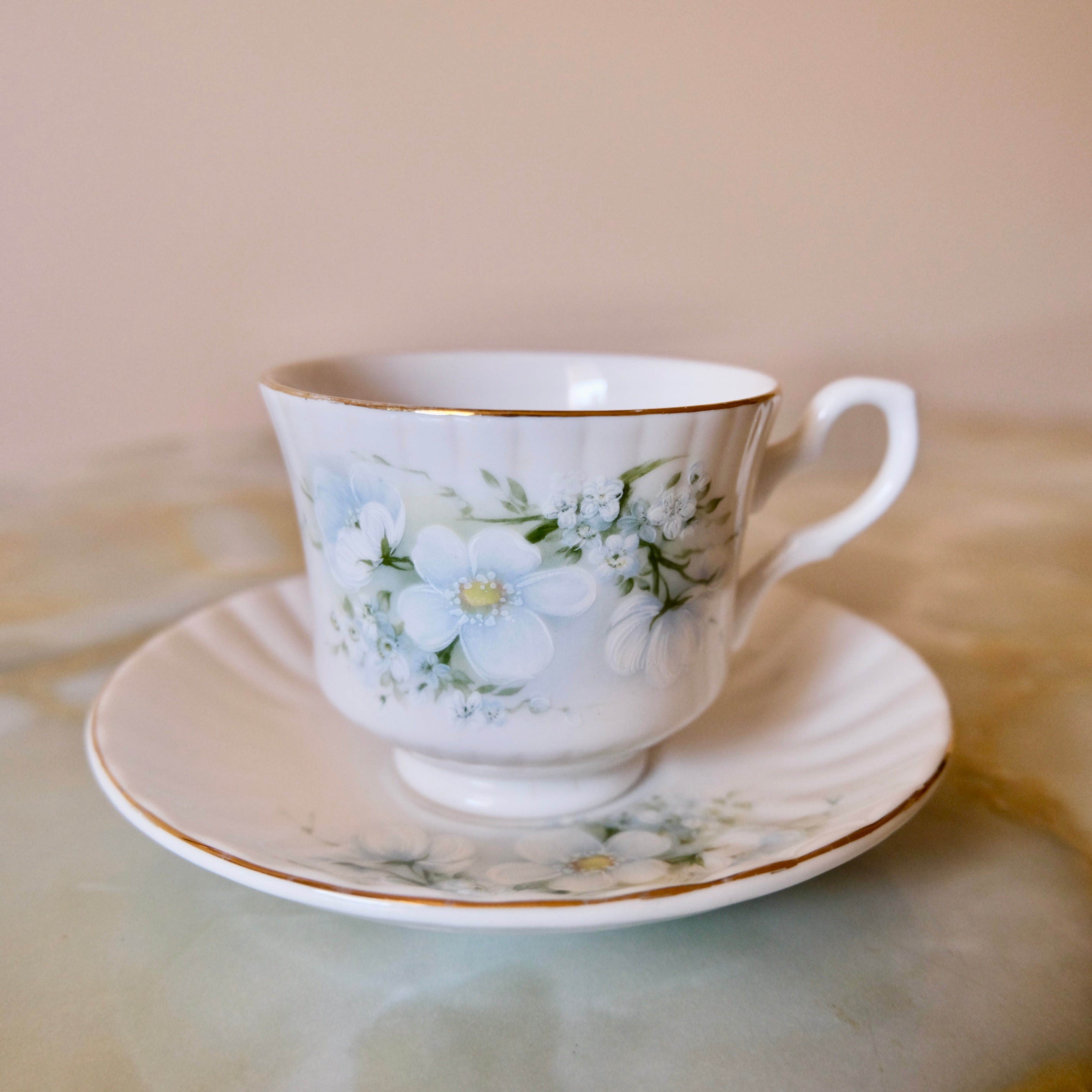 Royal Stafford Bone China tea cup and saucer: Blossoms