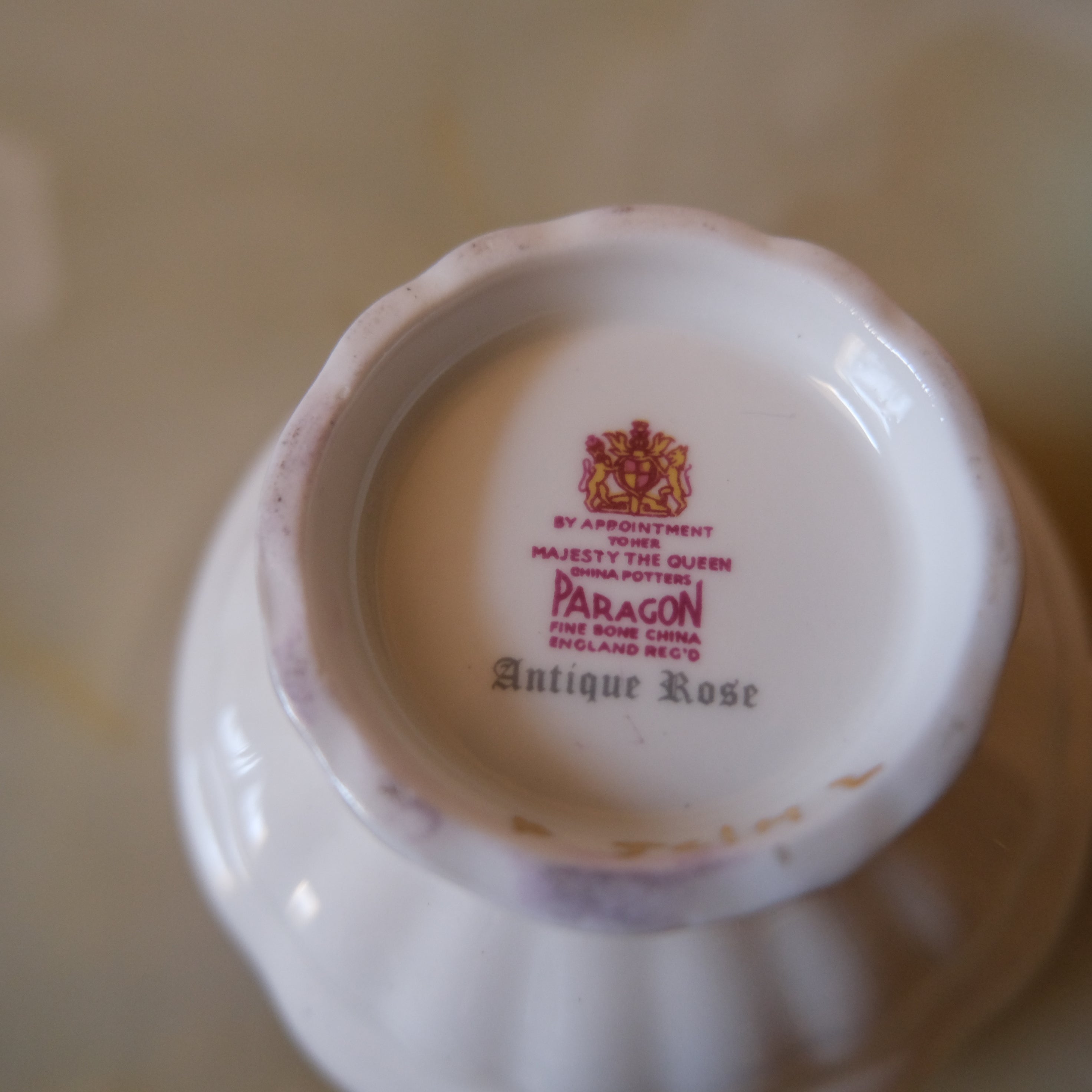 Paragon Bone China Tea Cup and Saucer: Antique Rose