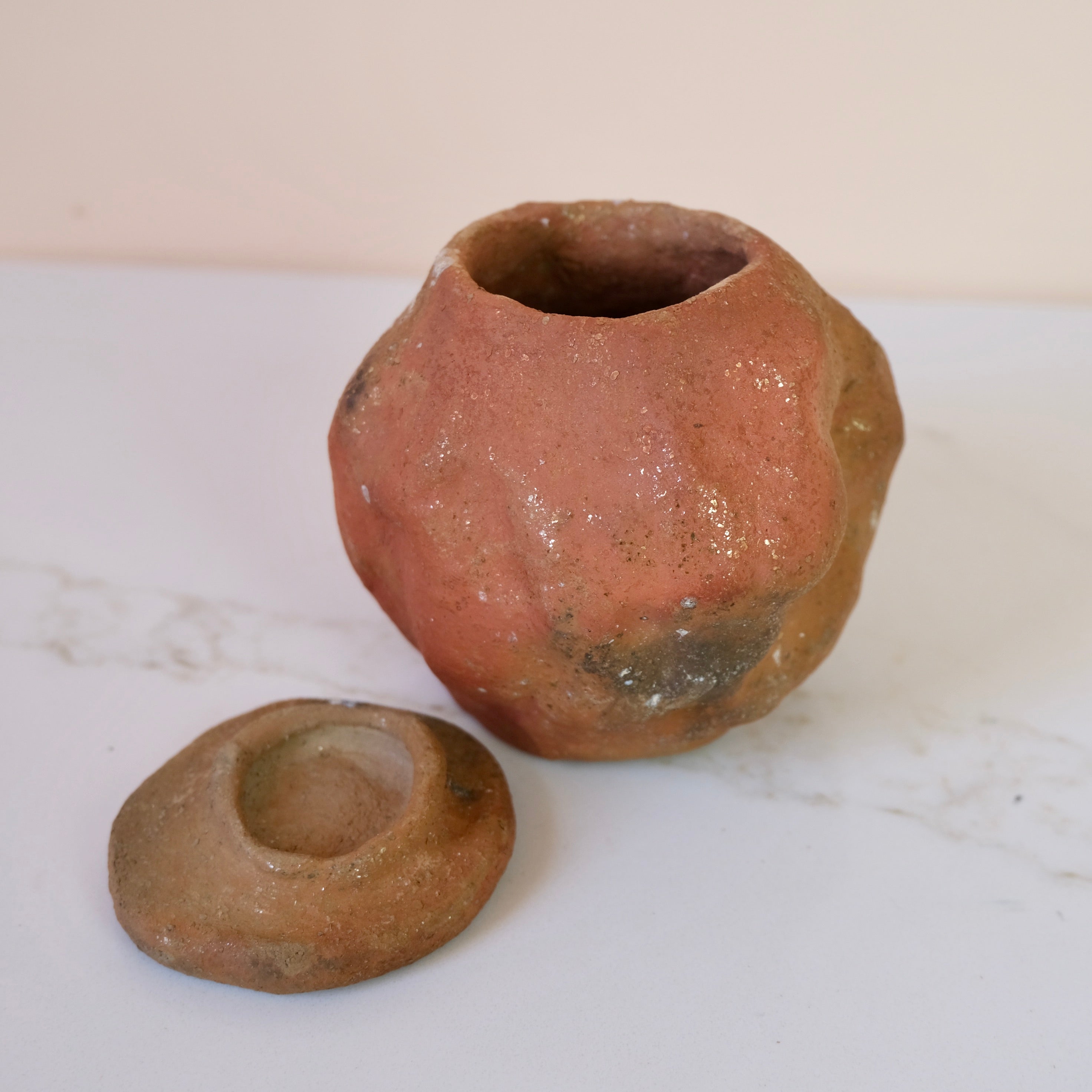 Pit Fired Earthenware Tea Caddy #6