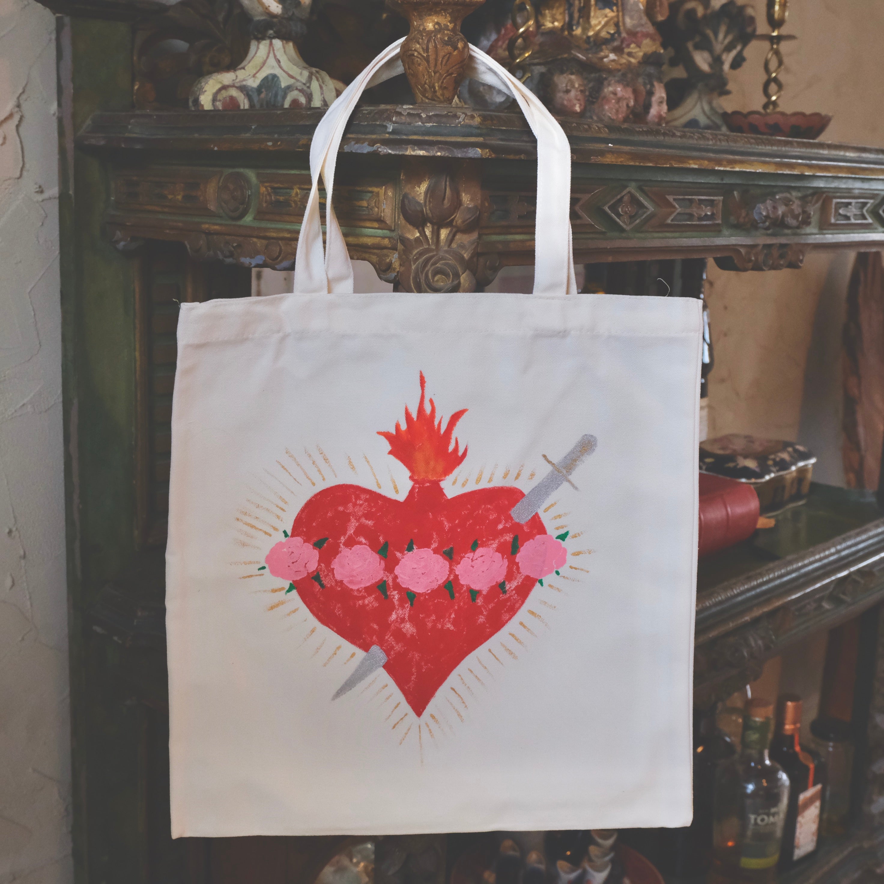IMMACULATE HEART CANVAS TOTE BAG
