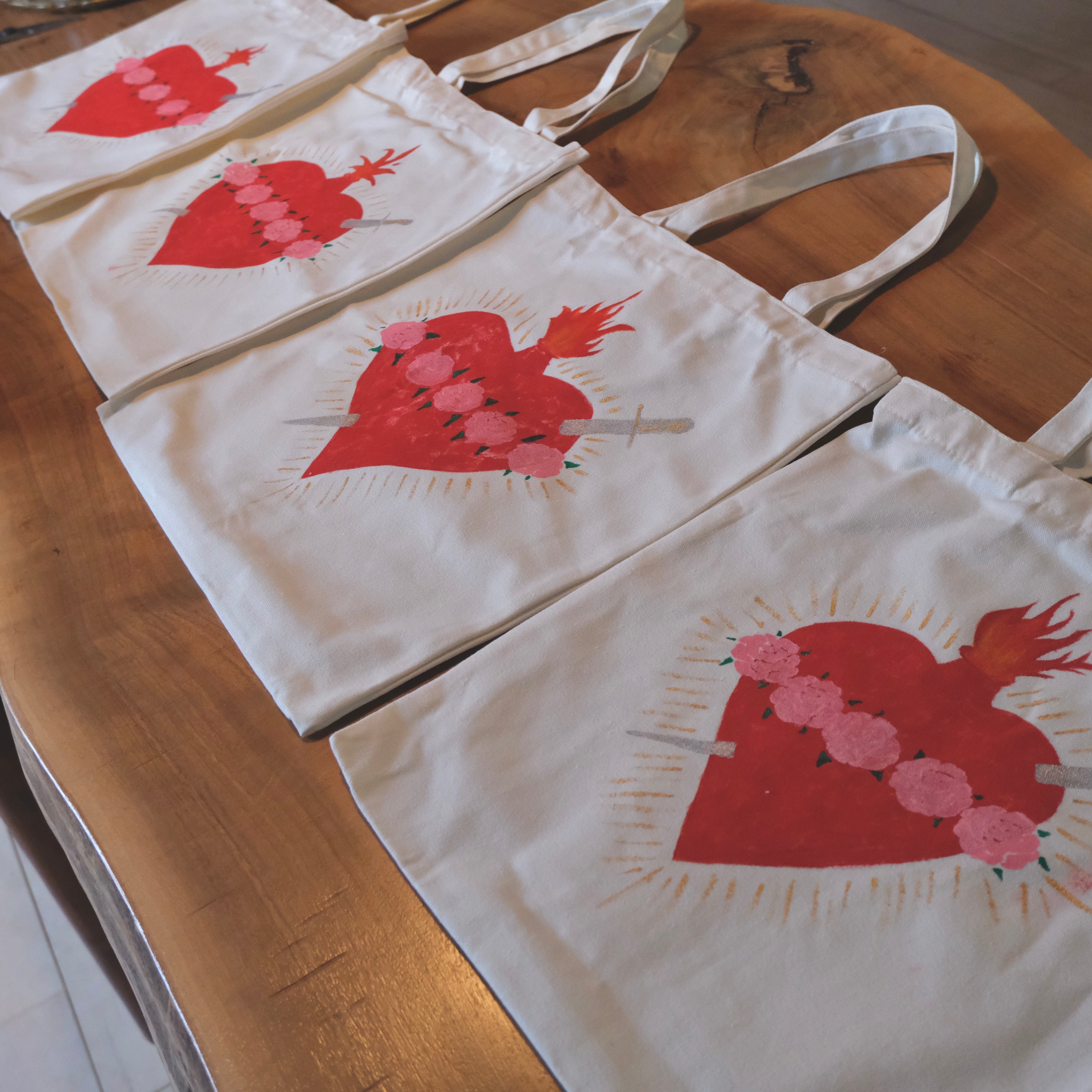 IMMACULATE HEART CANVAS TOTE BAG