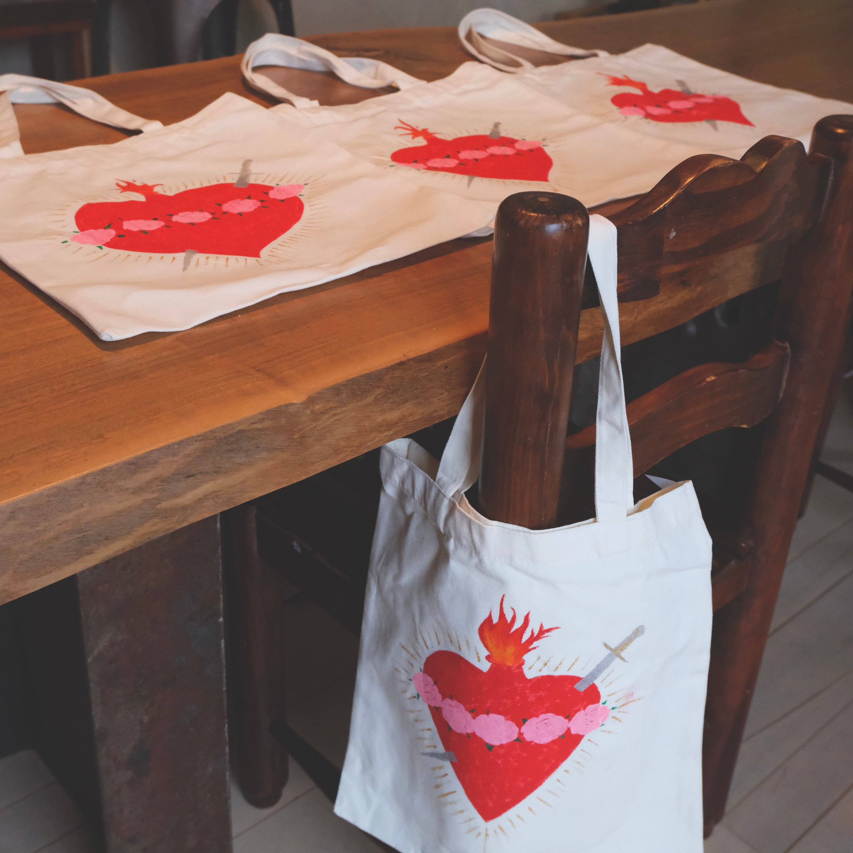 IMMACULATE HEART CANVAS TOTE BAG