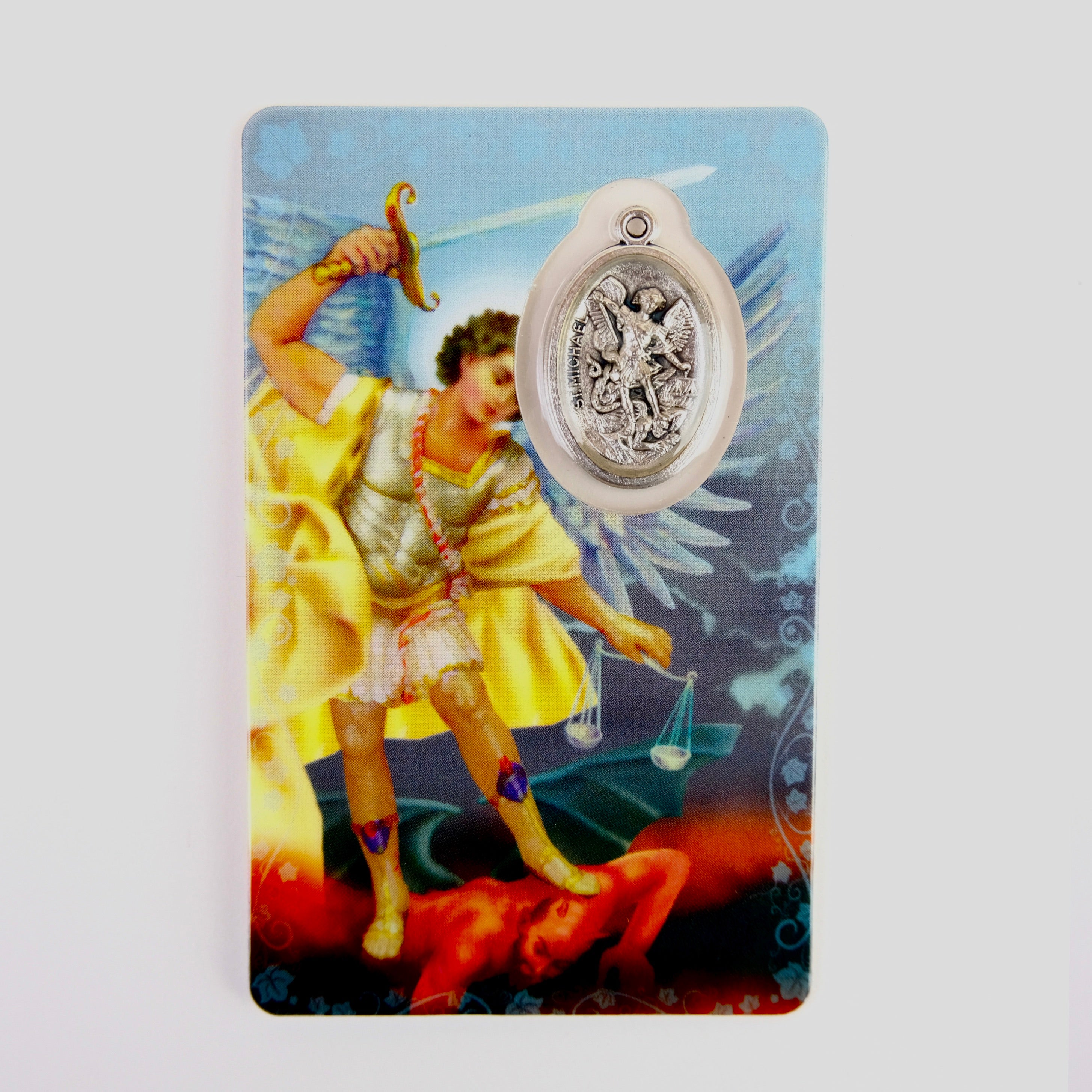 ST. MICHAEL PRAYER CARD WITH MEDAL