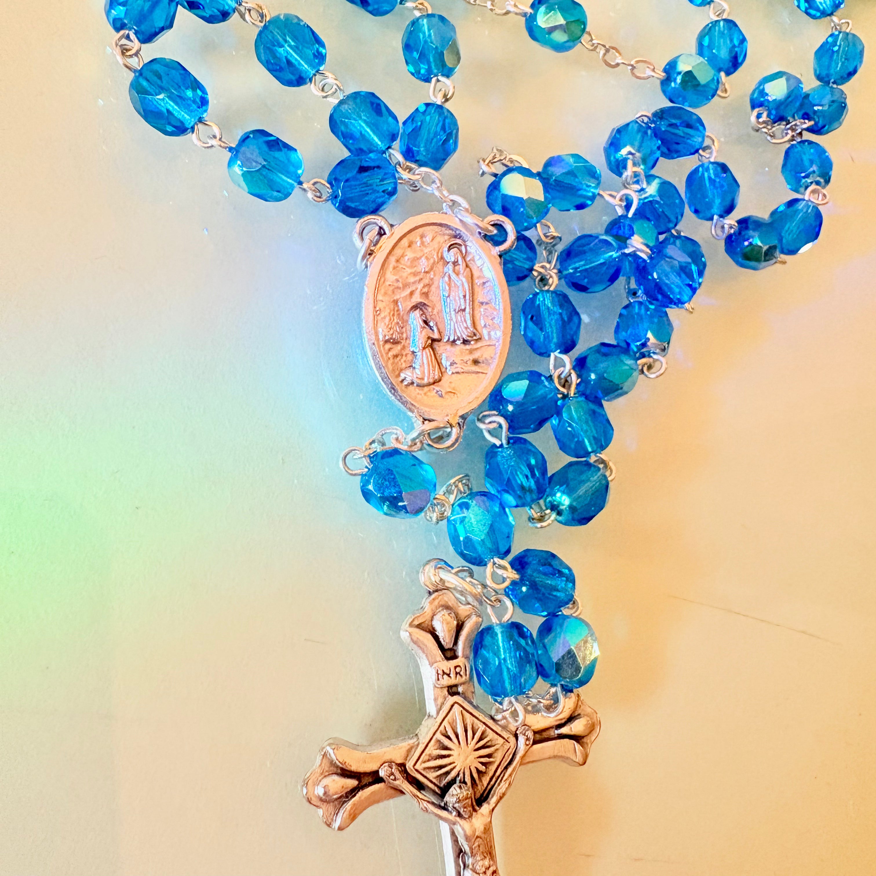 OUR LADY OF LOURDES ROSARY TOUCHED TO THE GROTTO