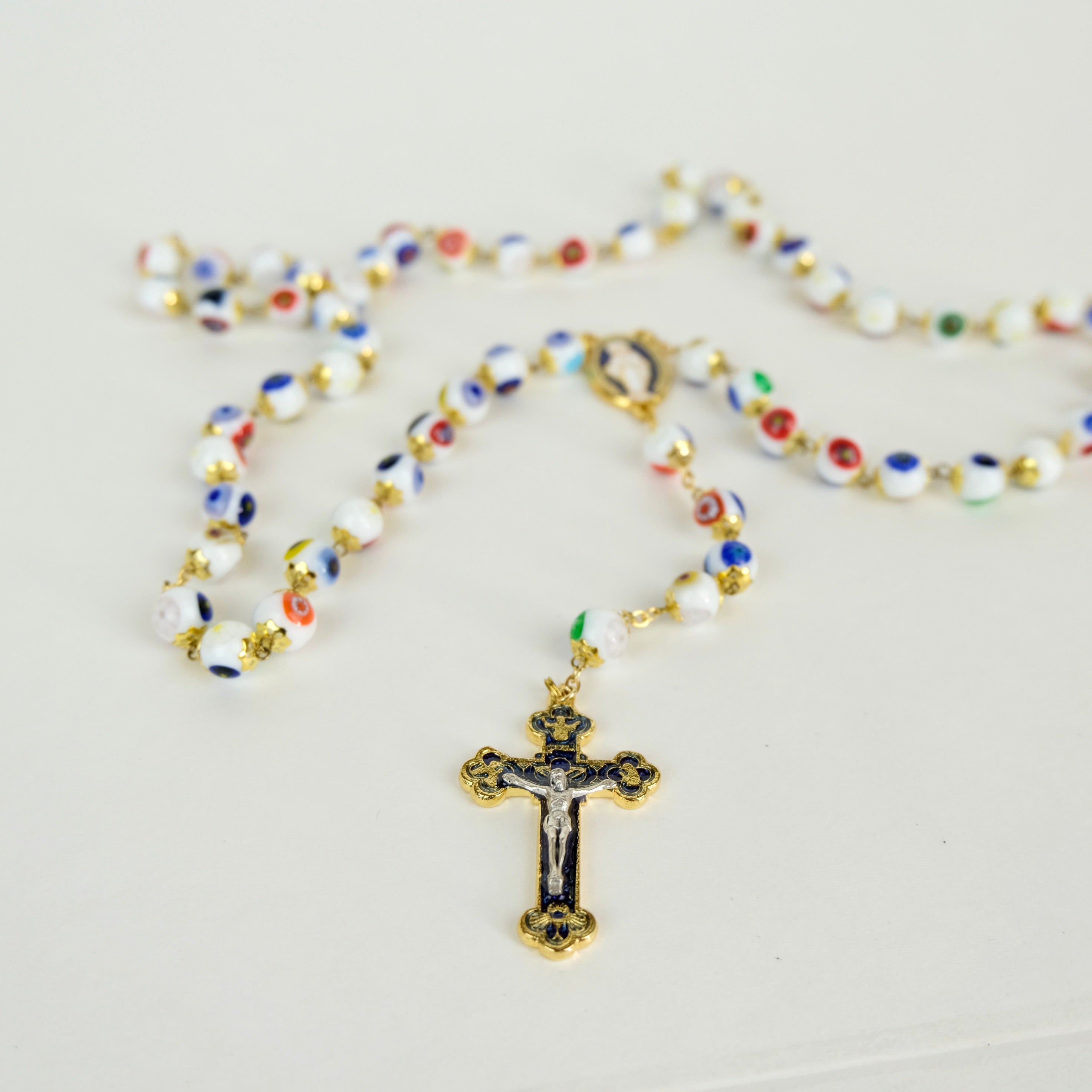 MURANO GLASS ROSARY - Our Lady of the Miraculous Medal