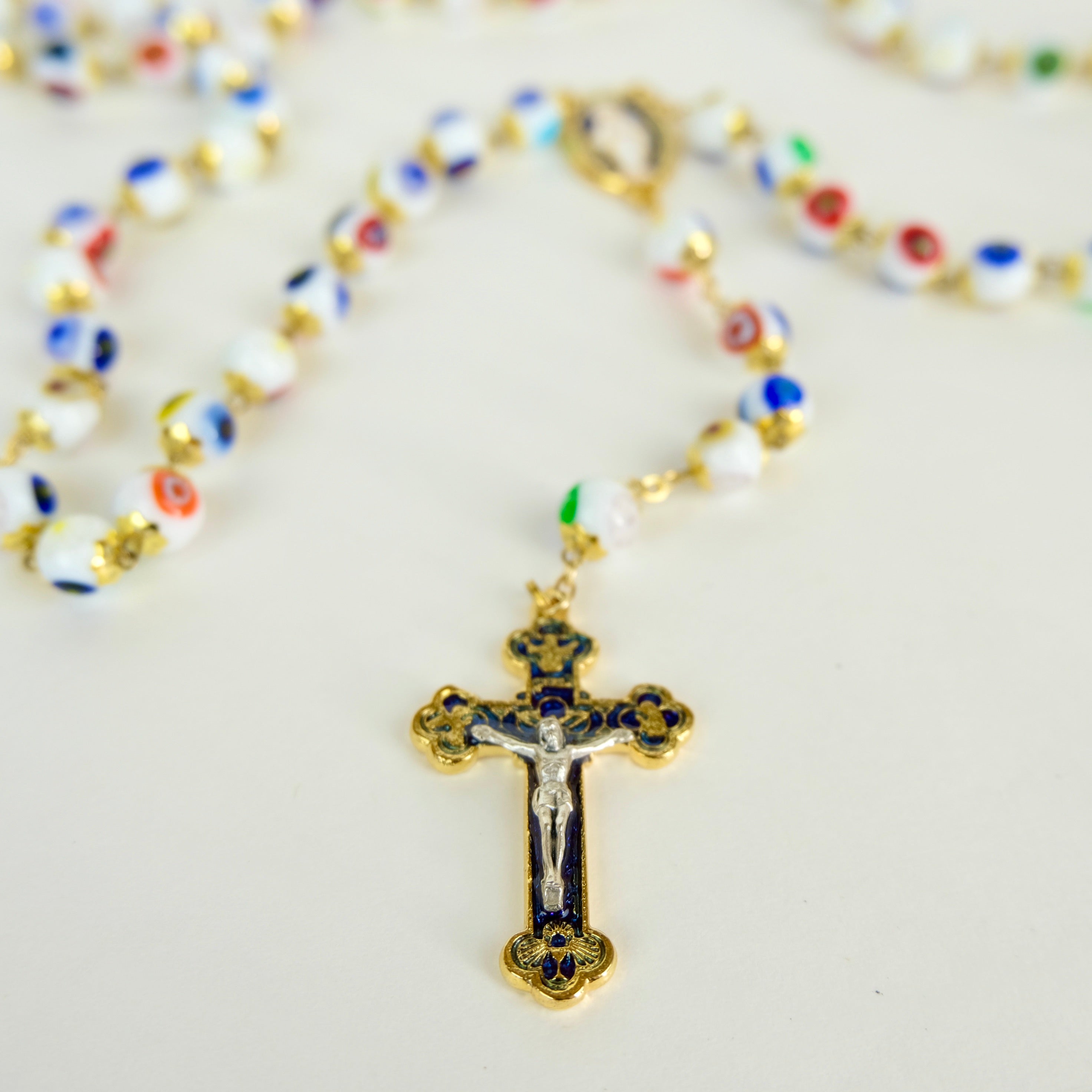 MURANO GLASS ROSARY - Our Lady of the Miraculous Medal