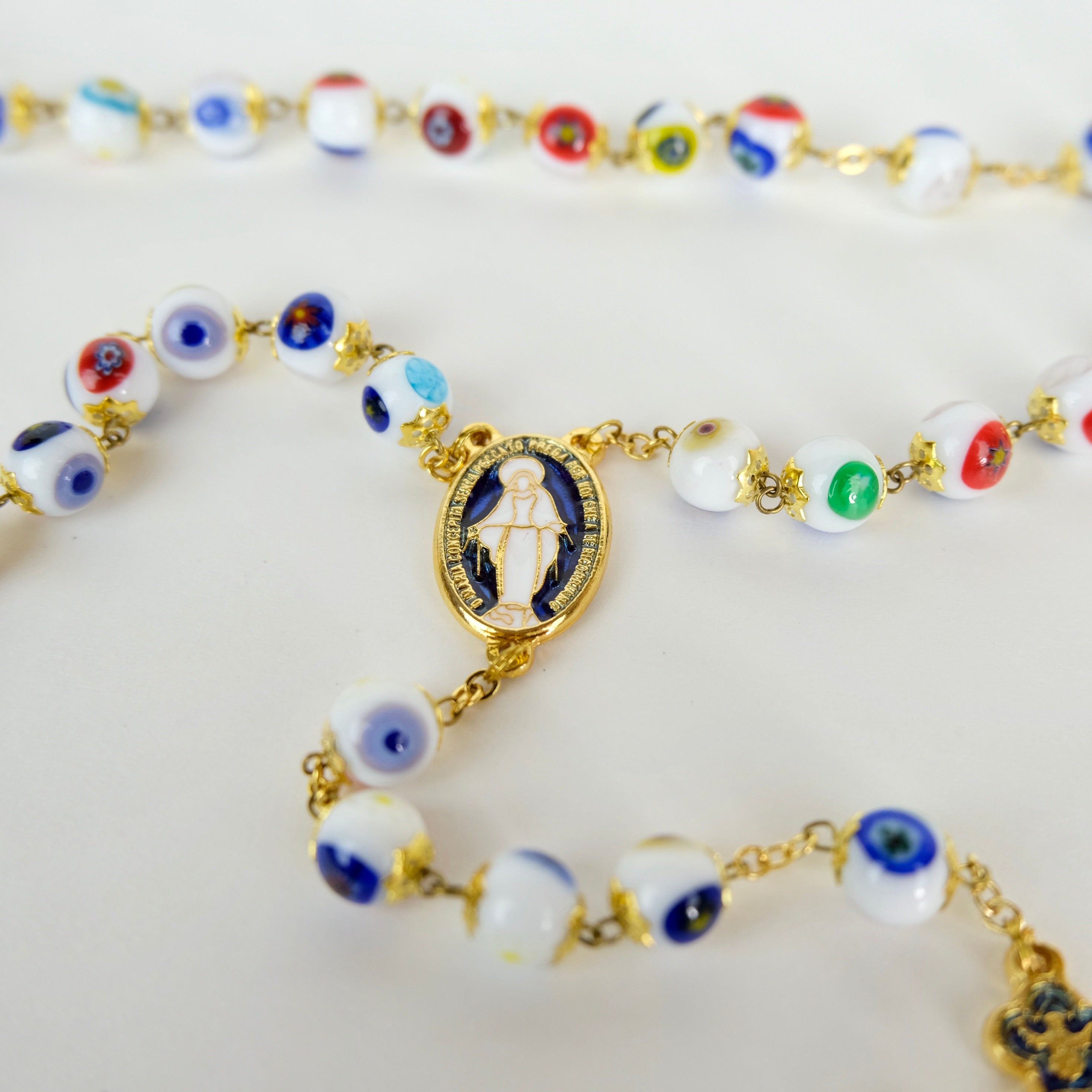 MURANO GLASS ROSARY - Our Lady of the Miraculous Medal